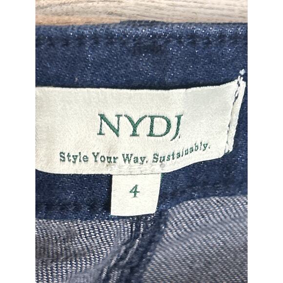 NYDJ Women’s 4 Marilyn Crop Roll Cuff Blue Denim Straight Leg Jeans NWT - Picture 5 of 9